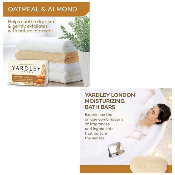 3 Yardley® London Oatmeal & Almond Bar Soap NOURISHING Bath BAR 4.25oz - Picture 8 of 11